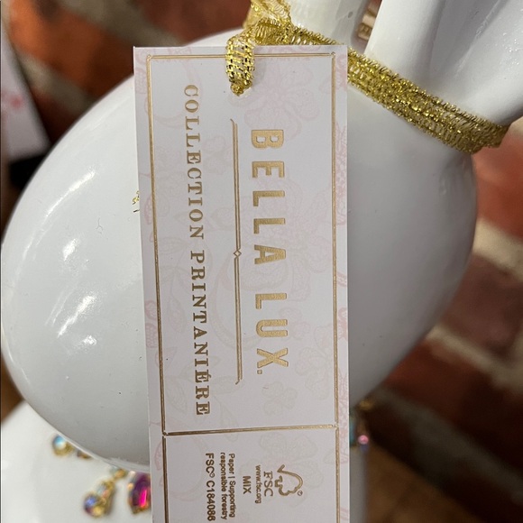 White  resin Bunny with Jewel Accents - Picture 2 of 8